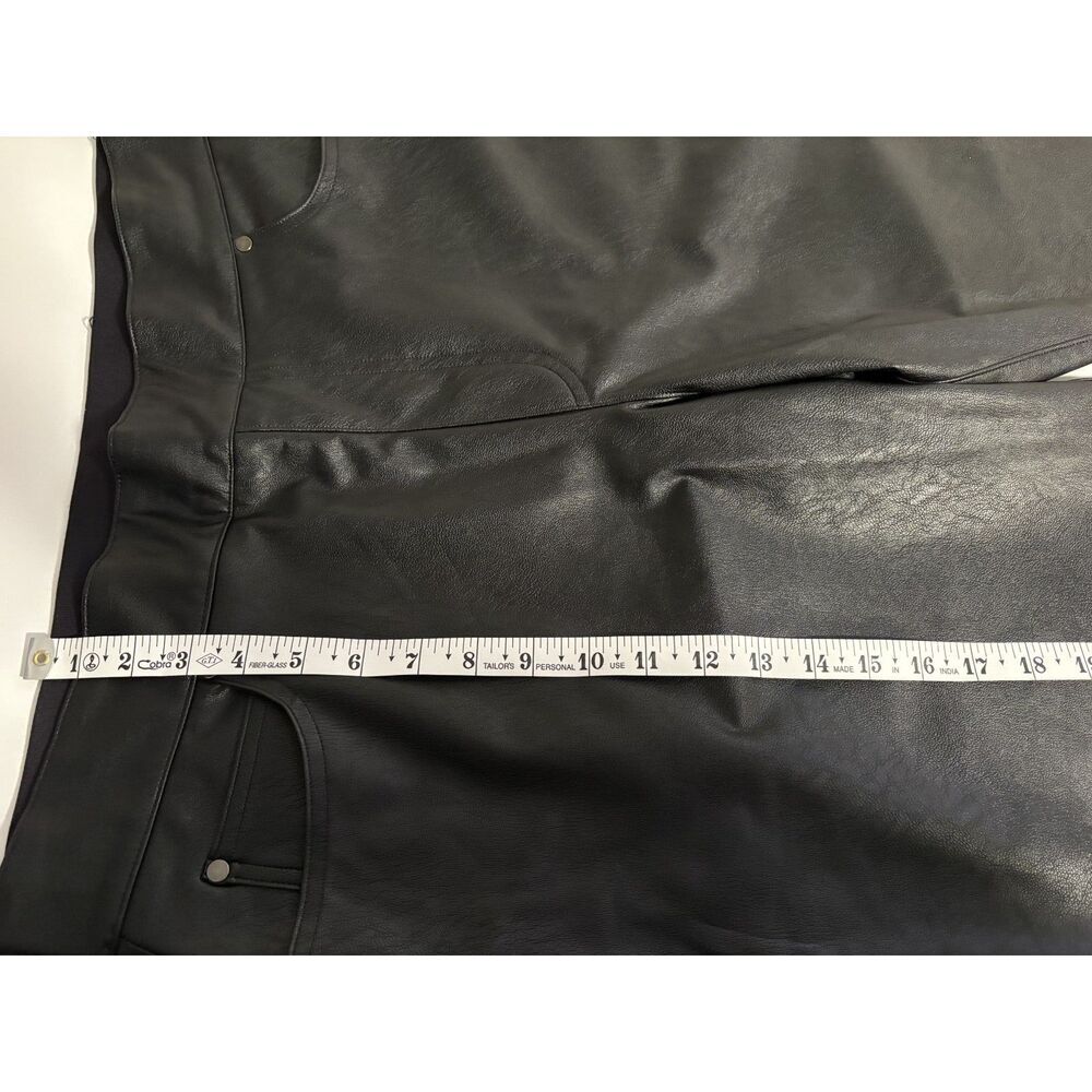 SPANX Faux Leather Black High Rise Shaping Pull-On Slim Straight Pants NWT - Picture 6 of 8